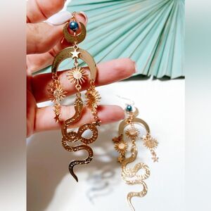 Boho snake dangle earrings S11